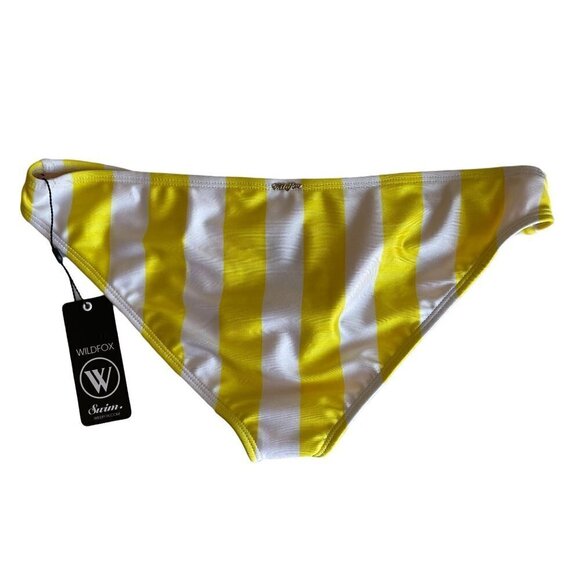 NWT Wildfox Yellow White Stripe Bikini Swim Bottom Size Small - Picture 6 of 8